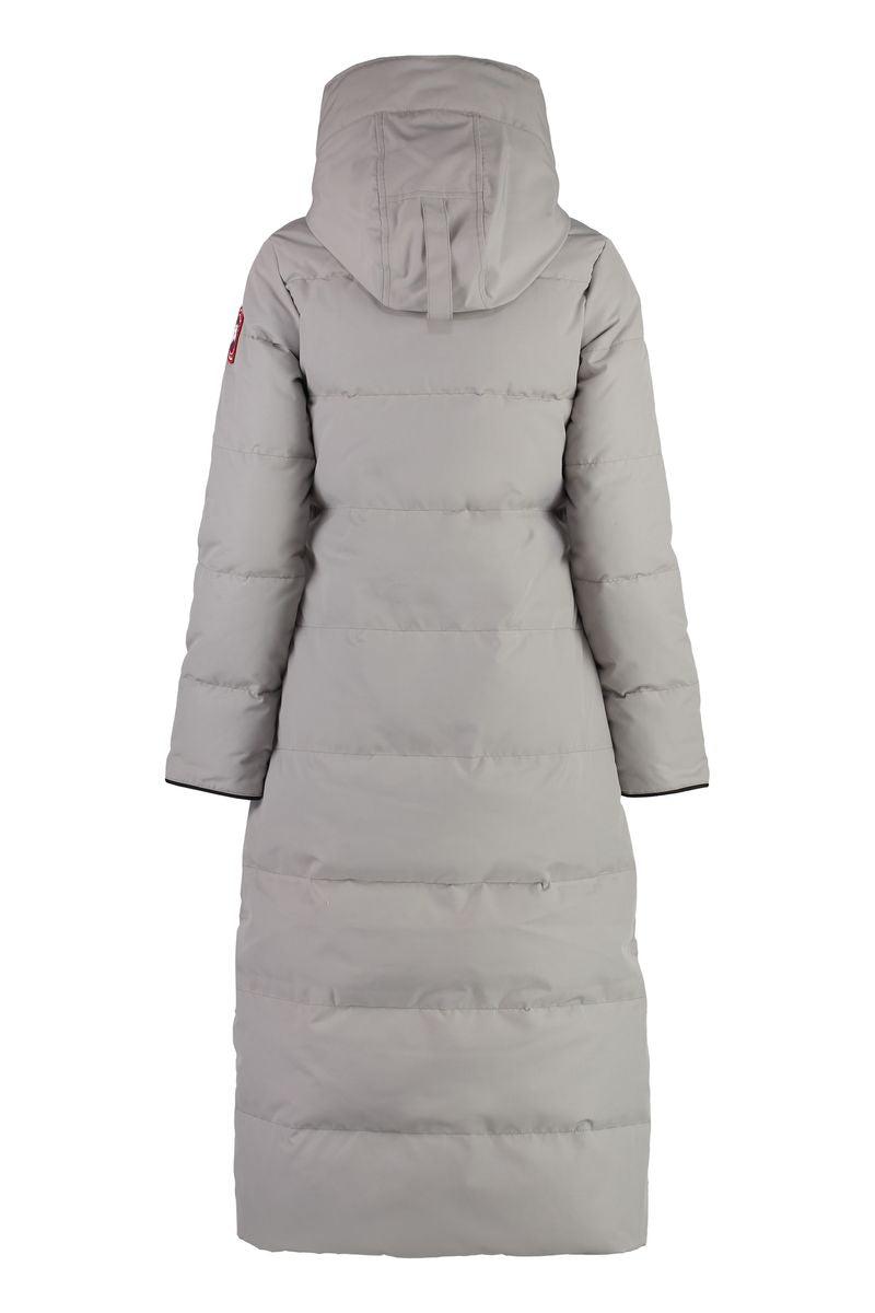 Canada Goose Mystique Long Hooded Down Jacket in Gray Lyst