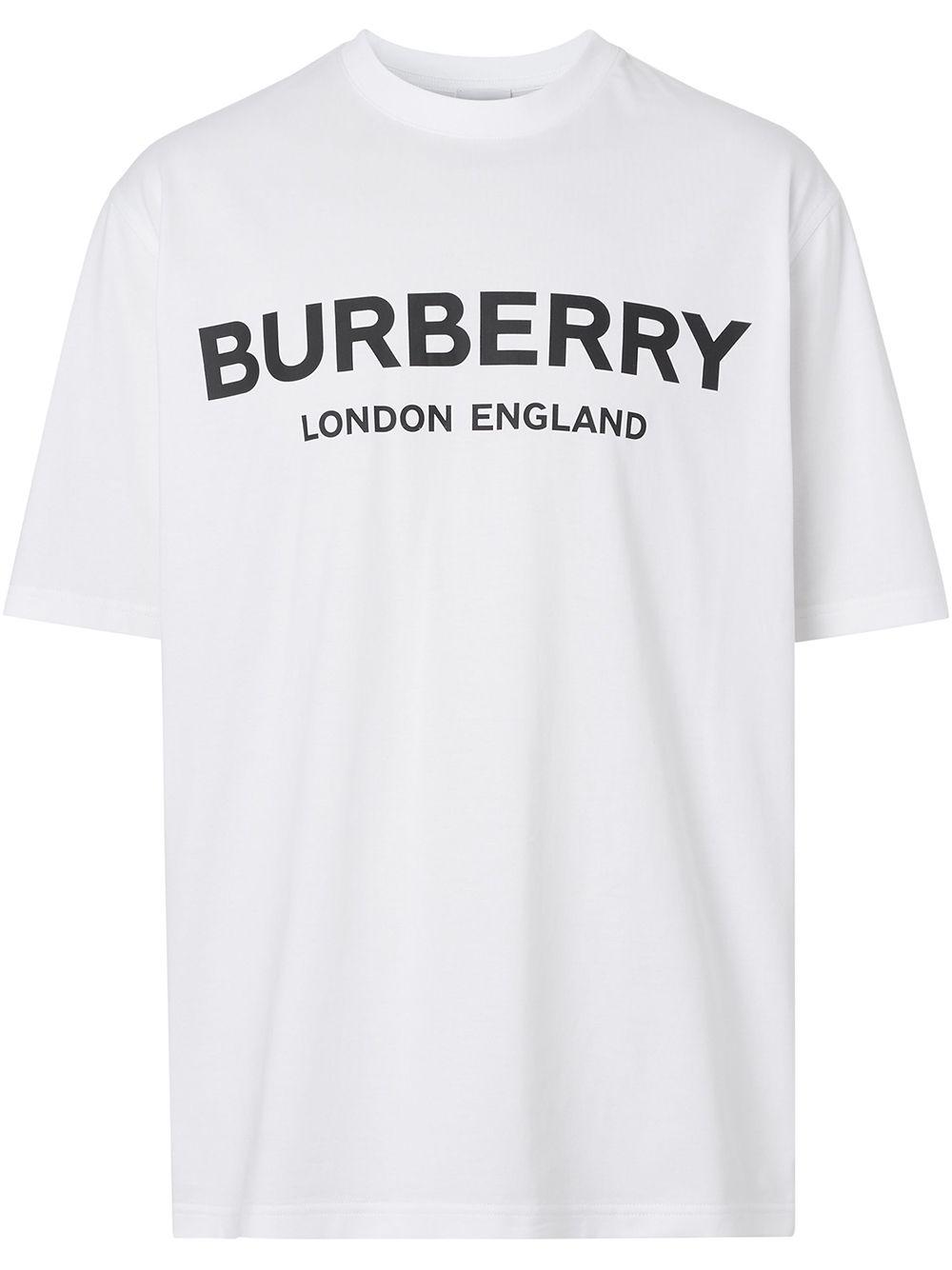 Tegen de wil Leuk vinden Officier Burberry Logo Print T-shirt in White for Men | Lyst