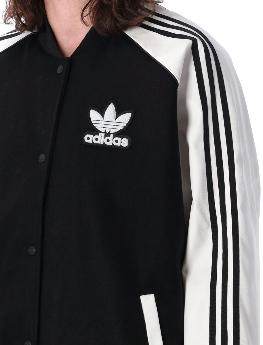 adidas Originals Oversized Varsity Jacket in Black for Men adidas Originals Oversized Varsity Jacket in Black for Men
