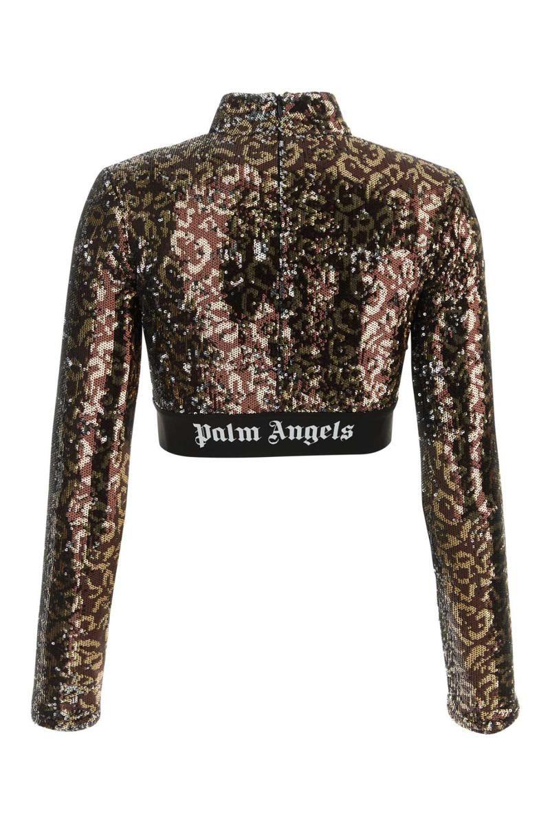 Buy Palm Angels Cropped Top With Print - Black At 33% Off