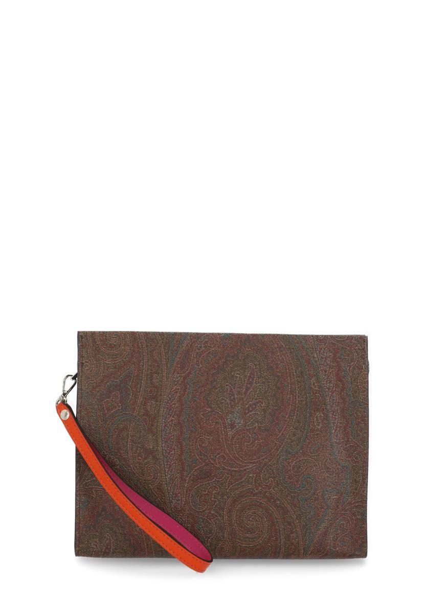 Etro Paisley Jacquard Pochette in Brown | Lyst