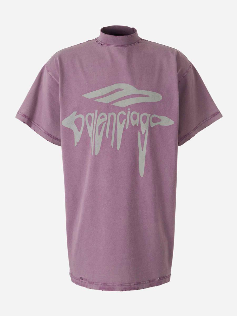 Balenciaga 3B Liquefied T-Shirt in Purple for Men | Lyst