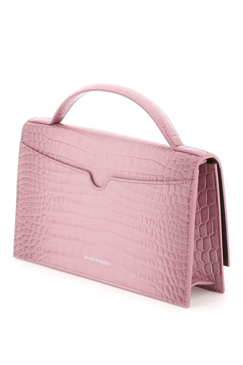 McQueen Top Handle Medium 'skull' Bag in Pink | Lyst