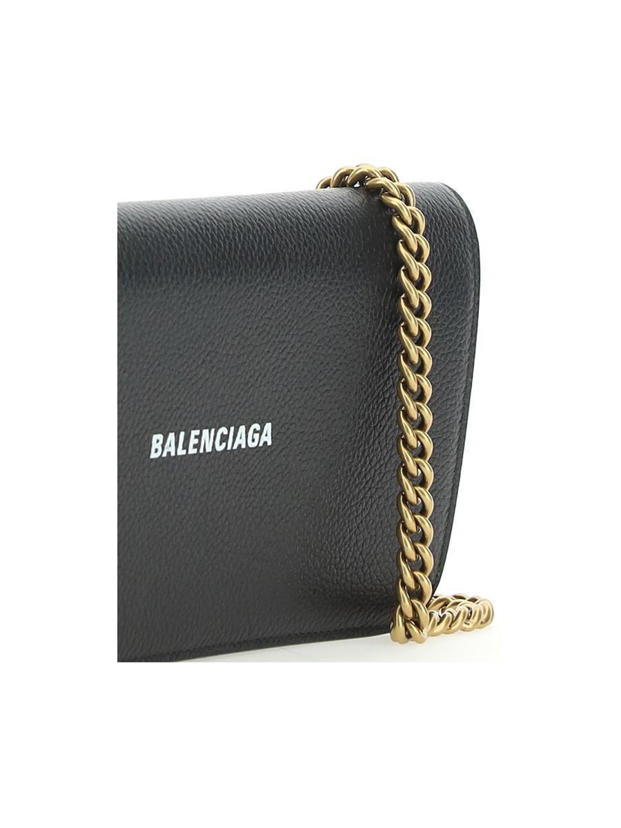 Balenciaga Logo Detailed Chain Strap Wallet in White | Lyst