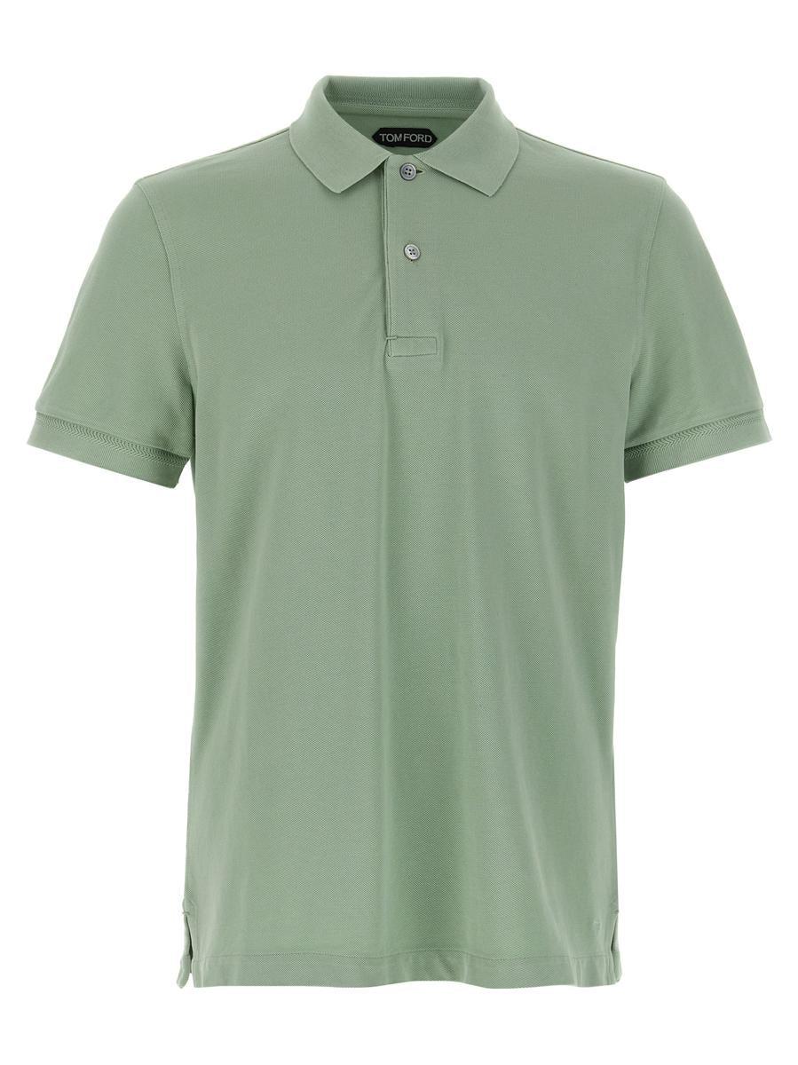 ポロシャツ TOM FORD Towelling Short-sleeve Polo Shirt Light Green TOM FORD Towelling Short-sleeve Polo Shirt Light Green