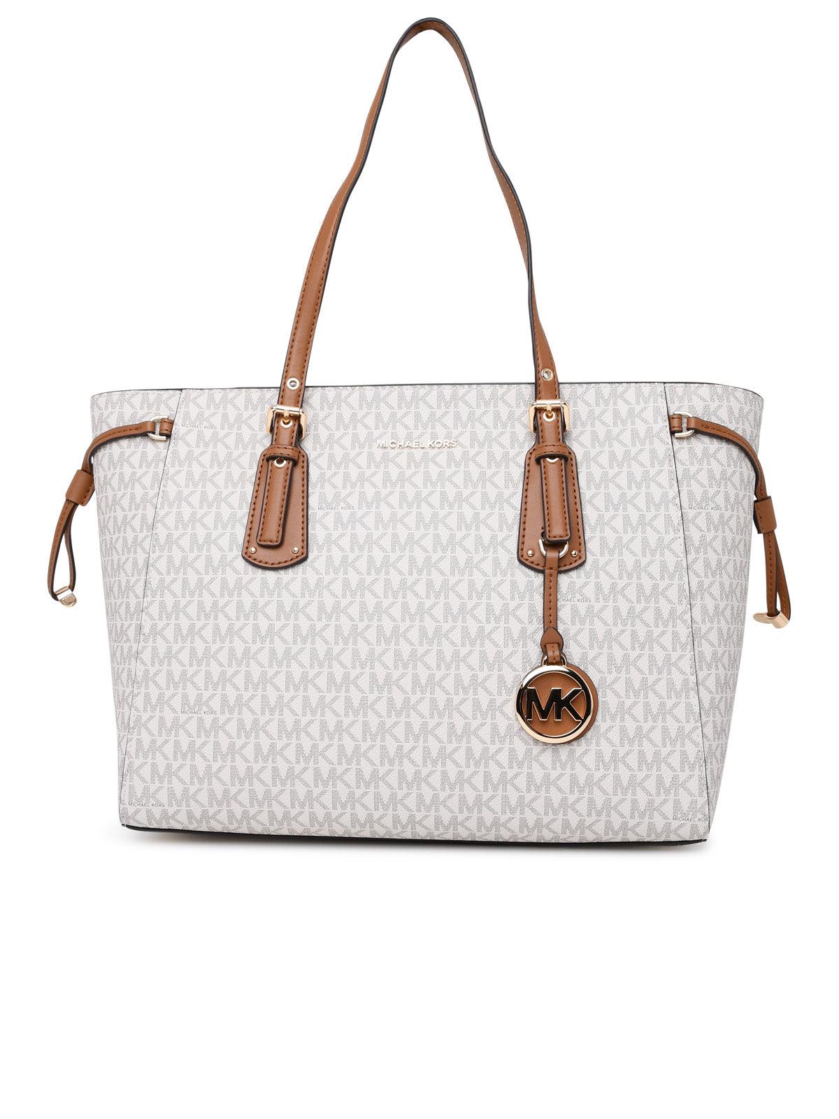 MICHAEL Michael Kors Borsa Voyager In Tela Rivestita in White | Lyst