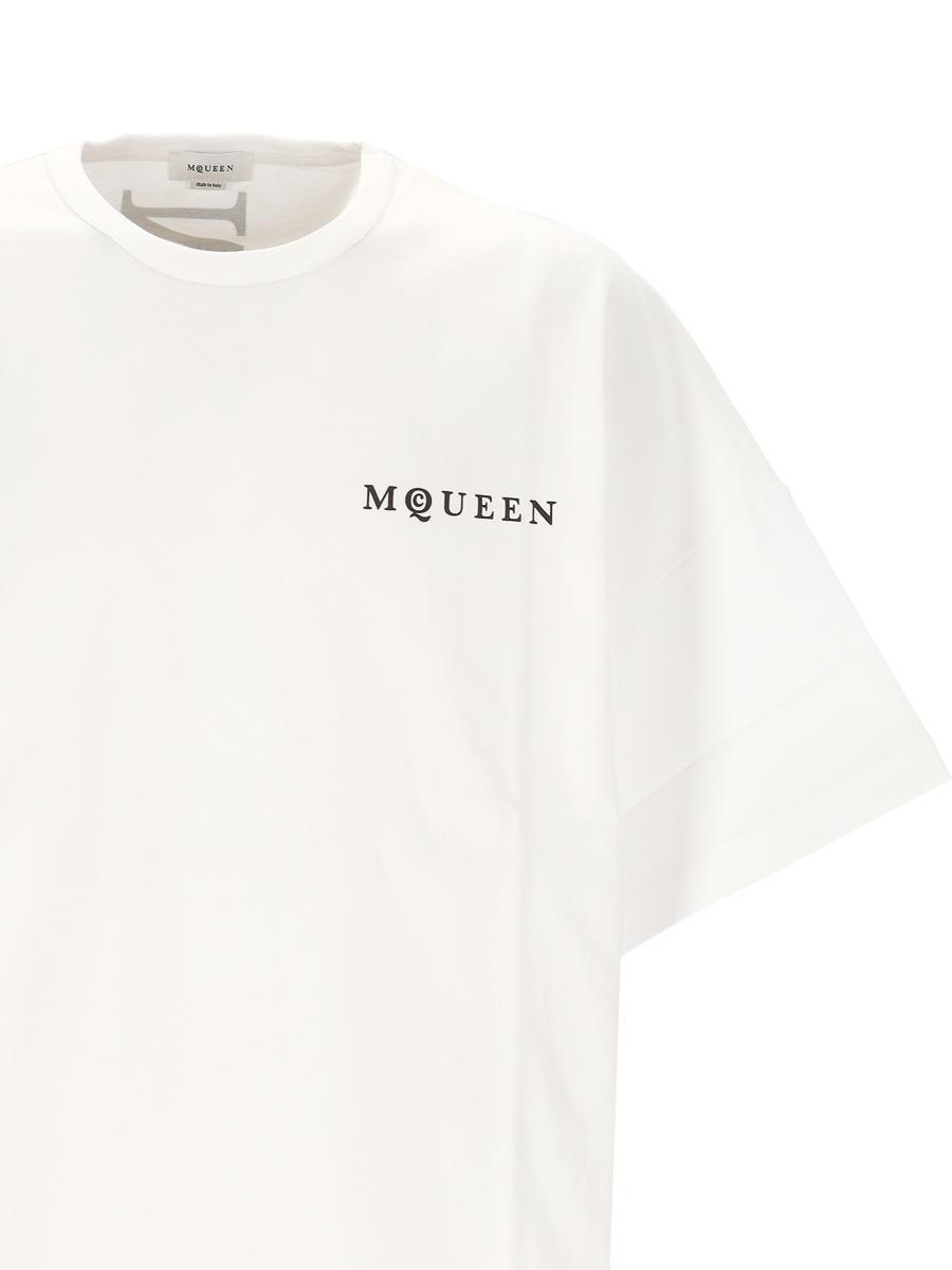 ★alexander mcqueen★ Logo Short Sleeve T-Shirt White Black Alexander McQueen logo-print short-sleeved T-shirt | White