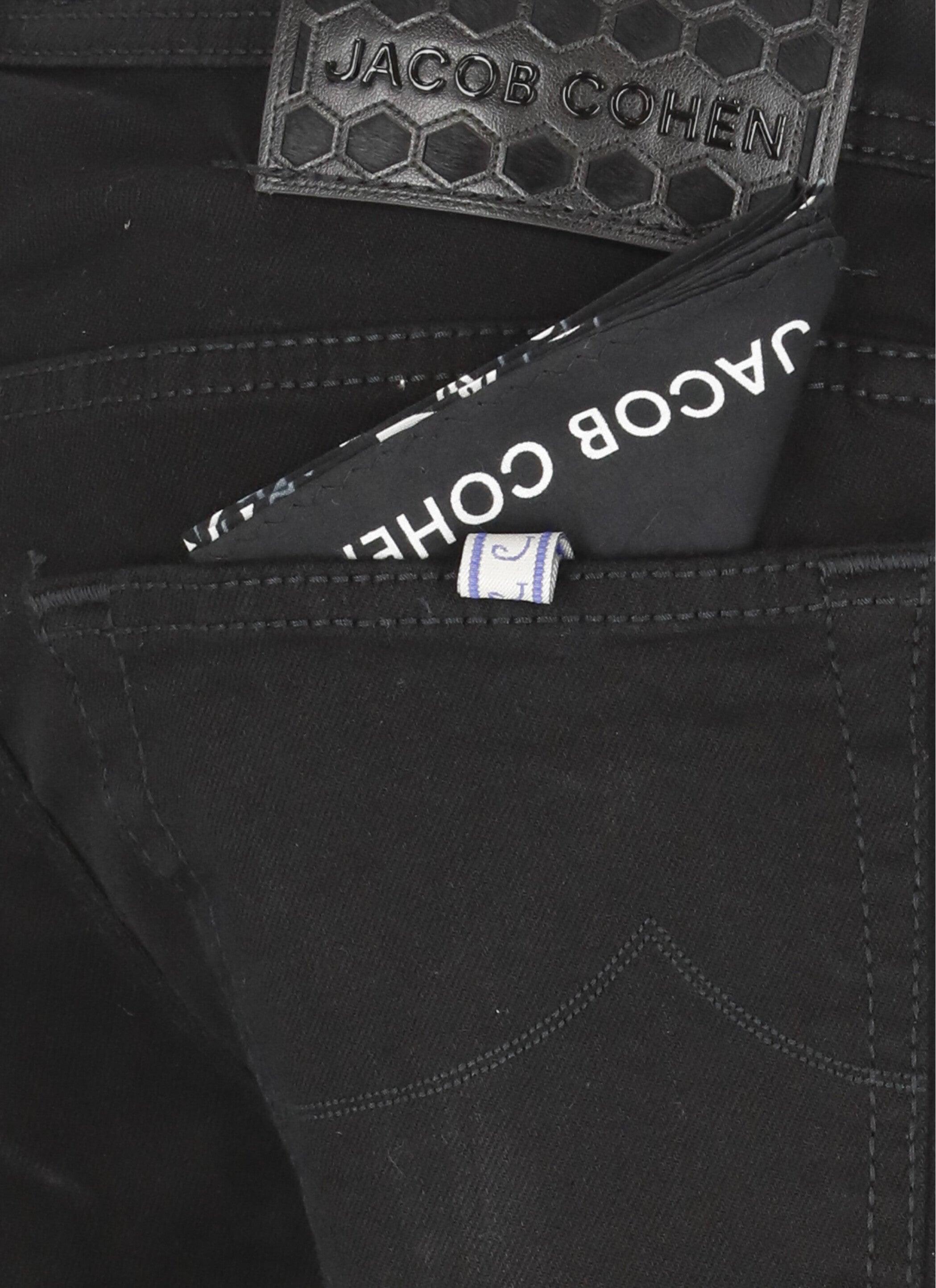 $525 Jacob Cohën Dark Charcoal Gray Solid Jeans BK Slim 