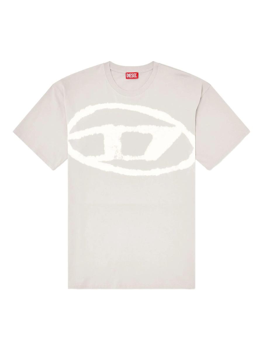 国内発送★DIESEL★ロゴ T-Boxt ブリーチTシャツ Men's heavyweight T-shirt with bleached Oval D logo | Diesel