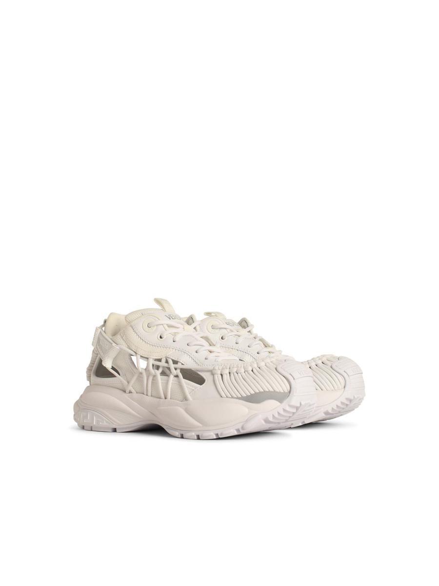 【関税&送料込み】Versace 'Mercury' White Leather Blend Sn Versace 'Mercury' Leather Blend Sneakers in White for Men | Lyst
