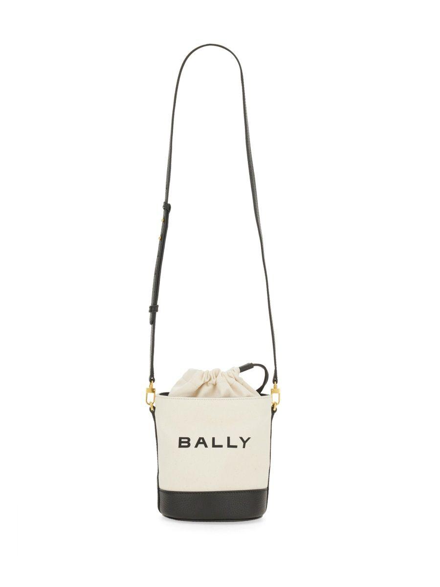 トートバッグ BALLY FW23 Ivory canvas Bar bucket bag (WAU00ZCV034 I182O) Bally Bar canvas bucket bag - ShopStyle