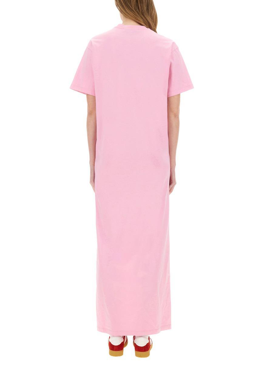 ワンピース MSGM LONG COTTON DRESS WITH SLIT MSGM Maxi Dress With Side Slit in Black | Lyst