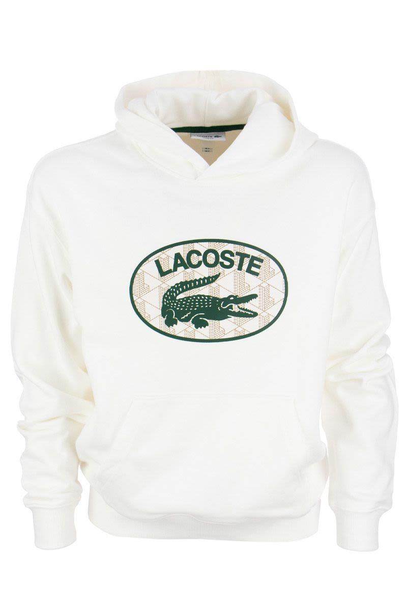Lacoste Hoodie With Monogram in White for Men | Lyst