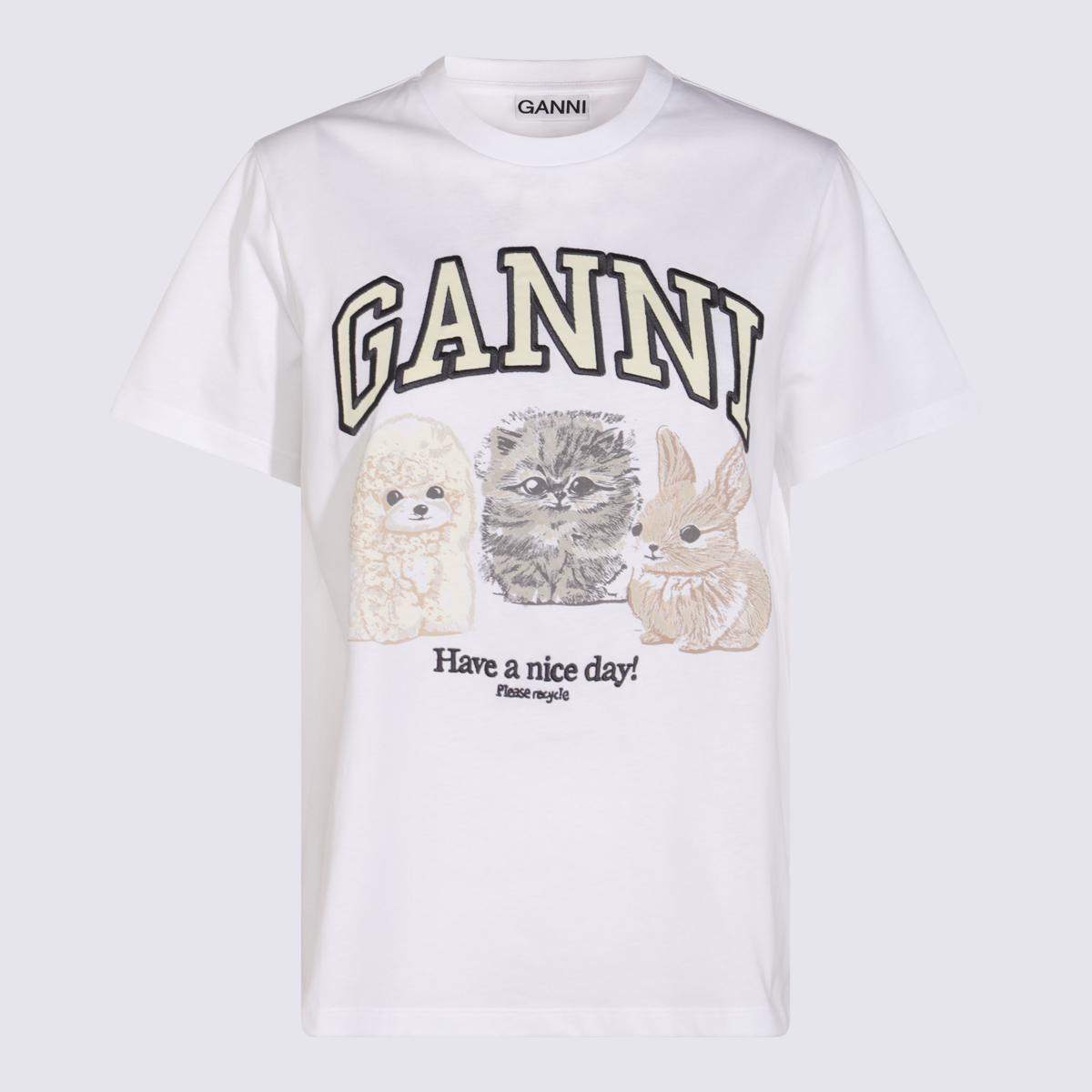 GANNI ♥ Basic Cotton Jersey Animals Relaxed T-shirt BASIC COTTON JERSEY ANIMALS RELAXED T-SHIRT cat dog bunny