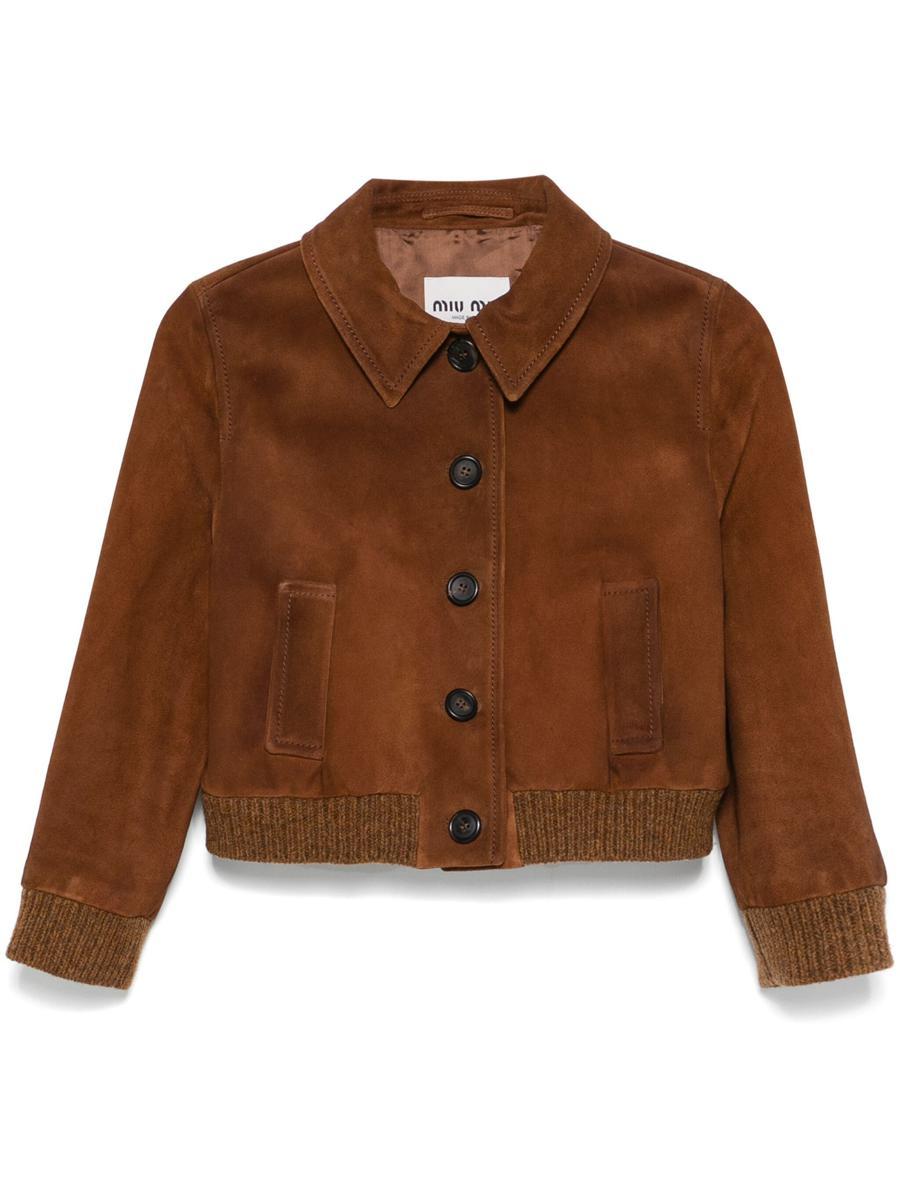 ジャケット MIU MIU Quilted nylon jacket with suede details miu-miu-NOCCIOLA-Suede-Jacket.jpeg