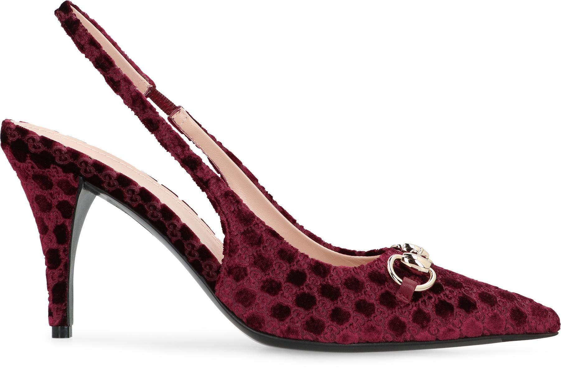 GUCCI ポインテッドトゥミュール ベージュ・レッド 835976_FAETG_5042_001_090_0000