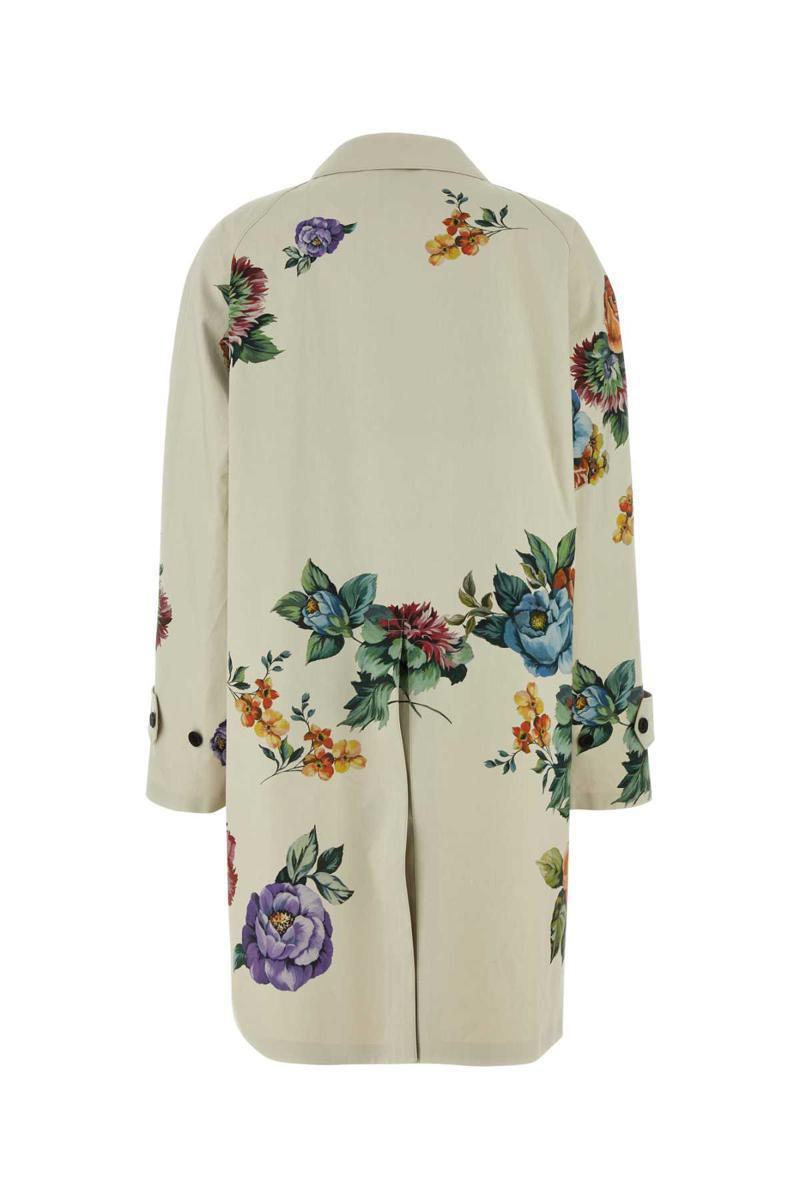 Prada Printed Cotton Overcoat in White | Lyst