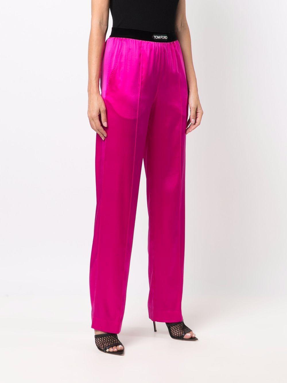 Tom Ford Silk Trousers in Pink | Lyst