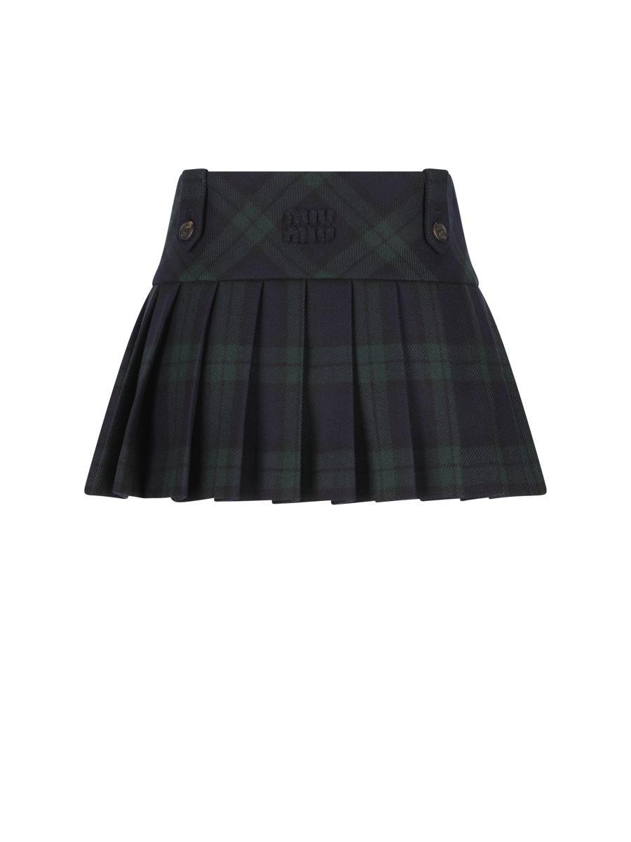 【MIU MIU】DARK GREEN COTTON MINI SKIRT Miu Miu garment-dyed Cotton Miniskirt | Green | FARFETCH CA