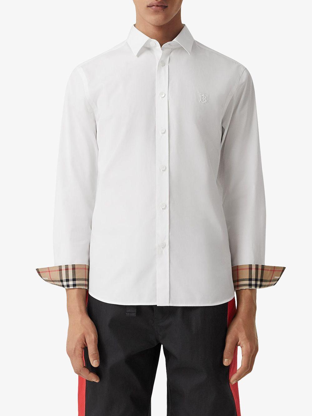 burberry white collar shirt