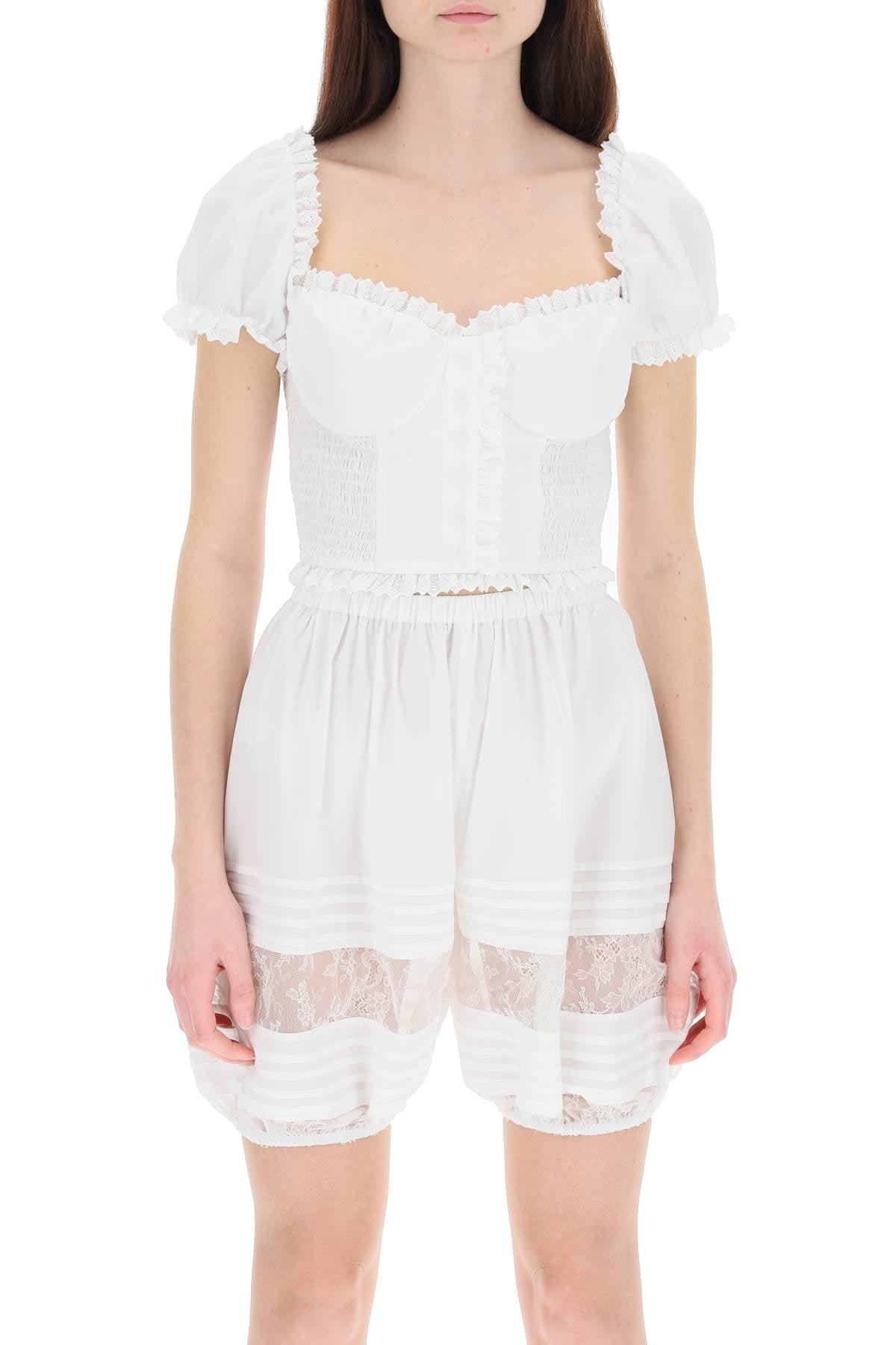 Dolce & Gabbana Cotton Poplin Cropped Top in White | Lyst