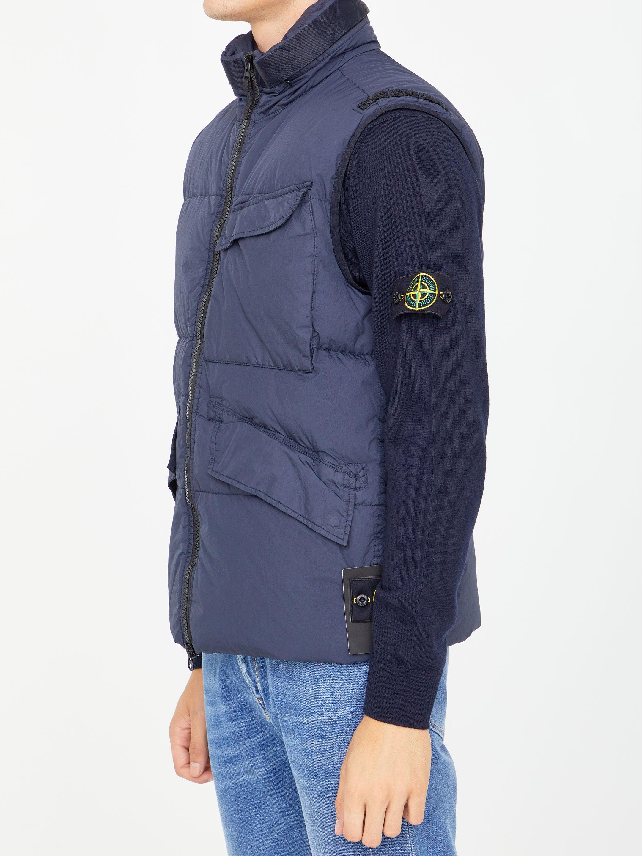 Stone Island Synthetic Blue Down Vest 