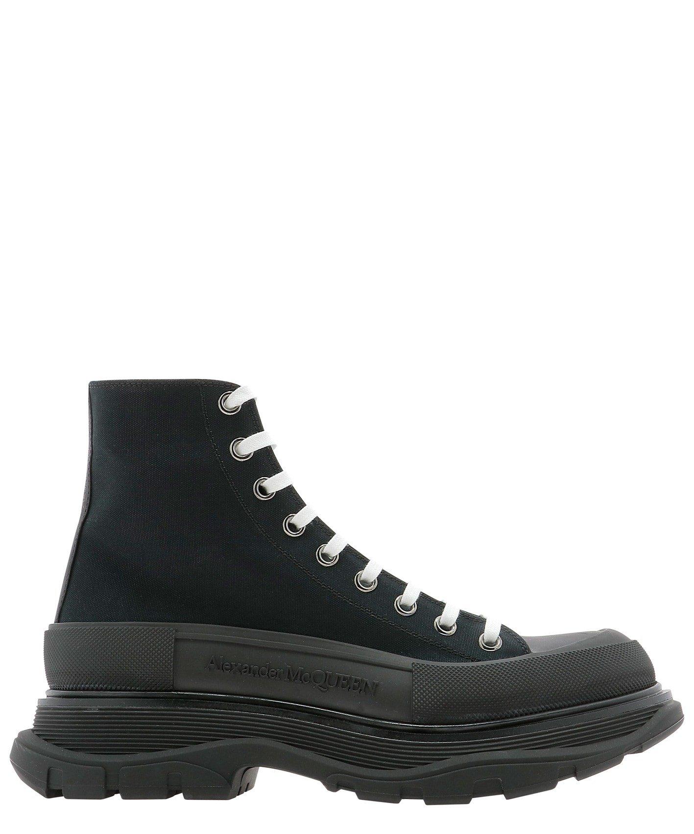 alexander mcqueen puffer tread slick ankle boots