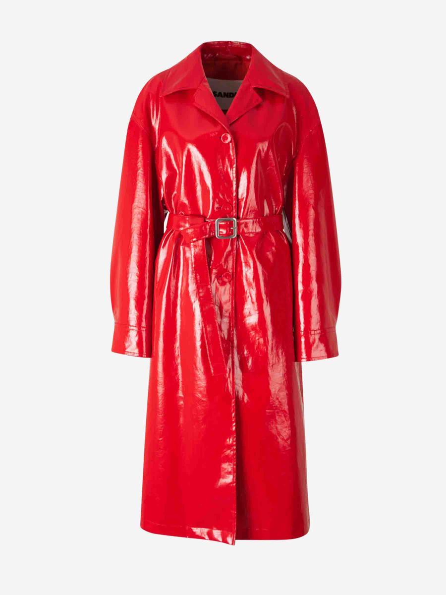 【Jil Sander】 Patented Linen Gabardine レッド Jil Sander Patented Linen Gabardine in Red | Lyst