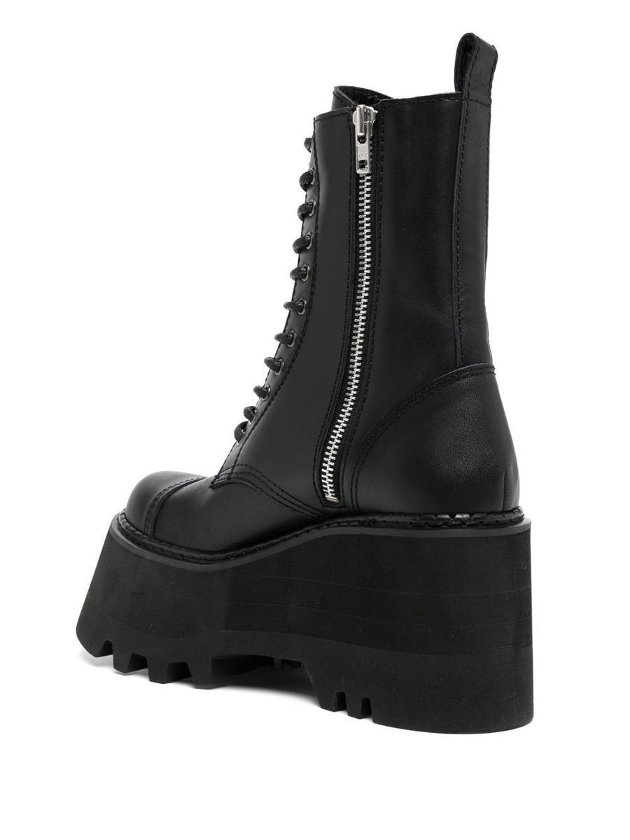 Junya Watanabe Leather Platform Boots in Black | Lyst