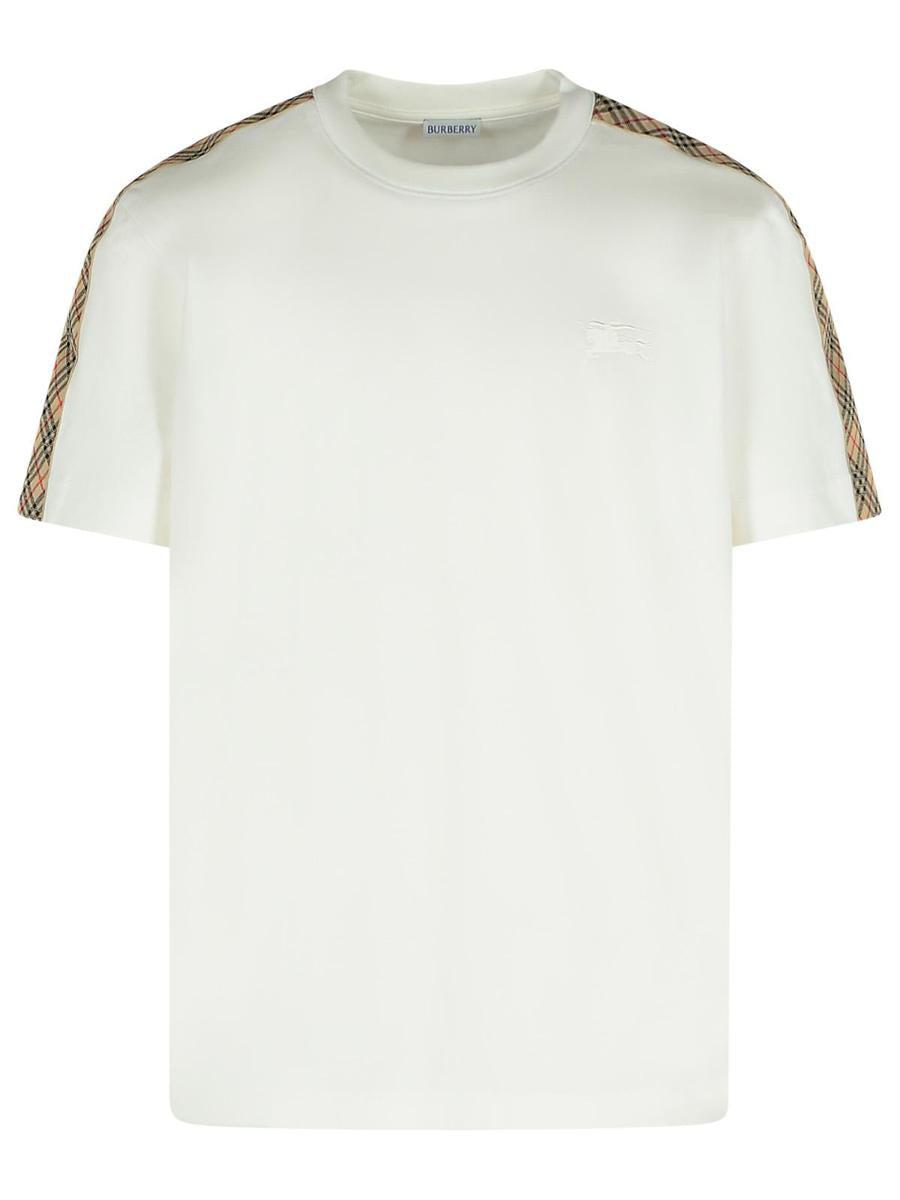 Tシャツ・カットソー BURBERRY WHITE STRETCH COTTON T-SHIRT Burberry Cotton T-Shirt in White for Men | Lyst