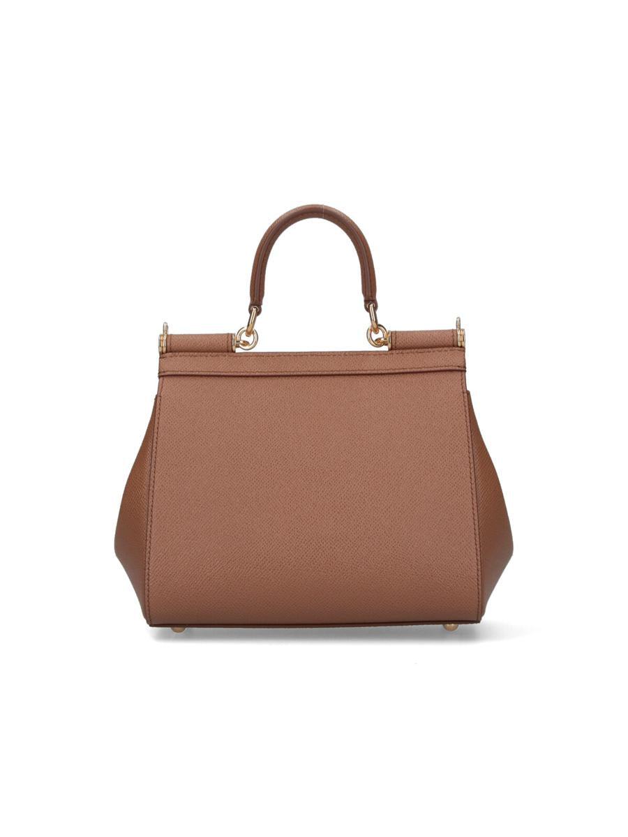 ショルダーバッグ・ポシェット Dolce & Gabbana Ebony Brown Calf Leather Sicily Soft Suede DOLCE & GABBANA Shoulder Bag Small Brown Calf Leather Sicily