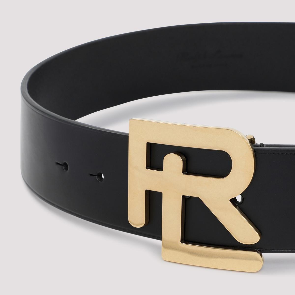 Ralph Lauren Stacked Rl Belt in Black | Lyst