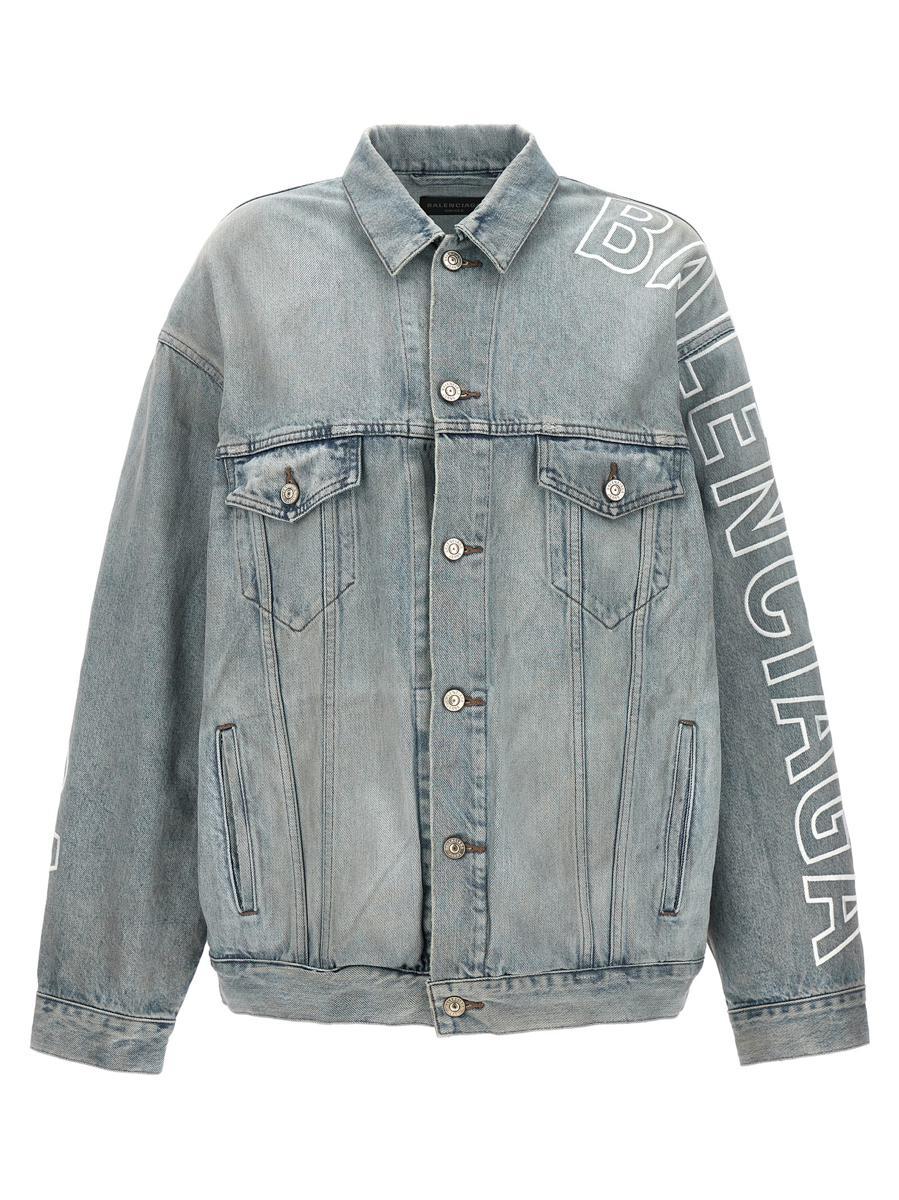Balenciaga denim embroidered jacket sale