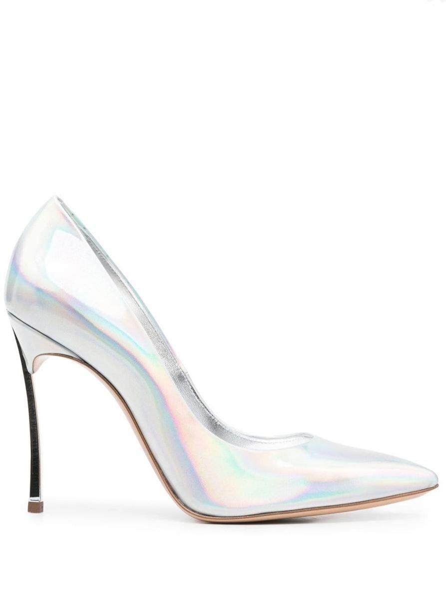 Casadei Silver Blade Osiride Pumps In Leather Woman in White | Lyst