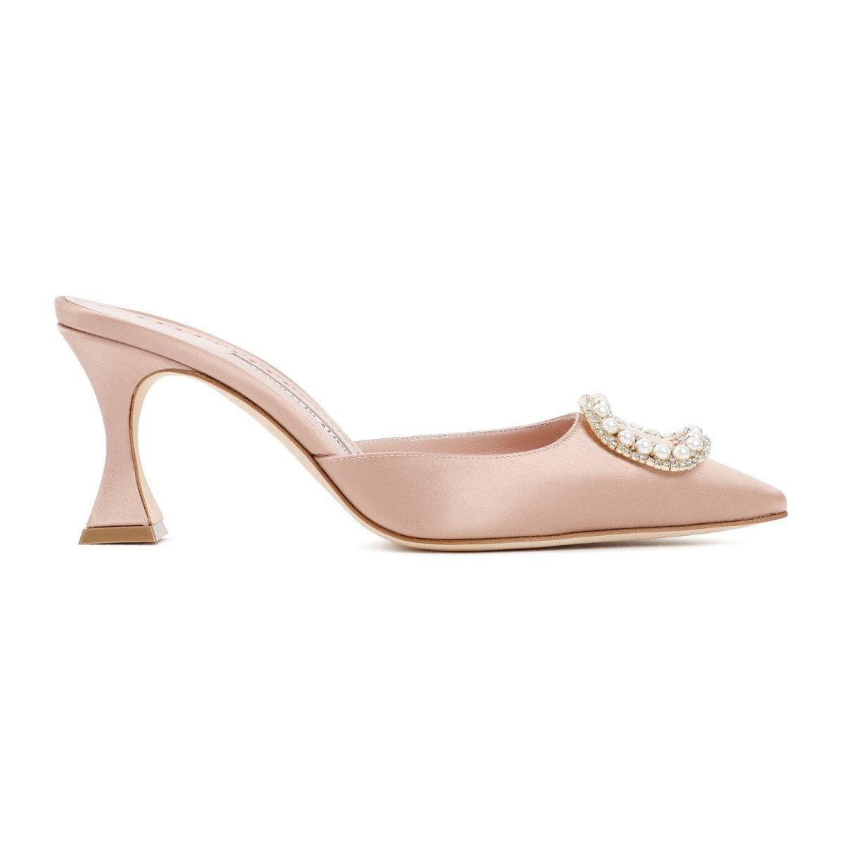 Manolo Blahnik Fabetamu Mules Shoes in Pink | Lyst