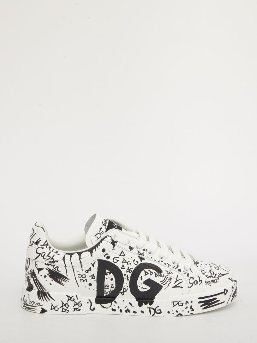 Dolce & Gabbana Portofino Sneakers With Graffiti in White Lyst