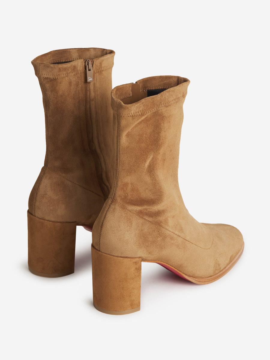 Christian Louboutin Stretchadoxa Velvet Boots in Brown Lyst