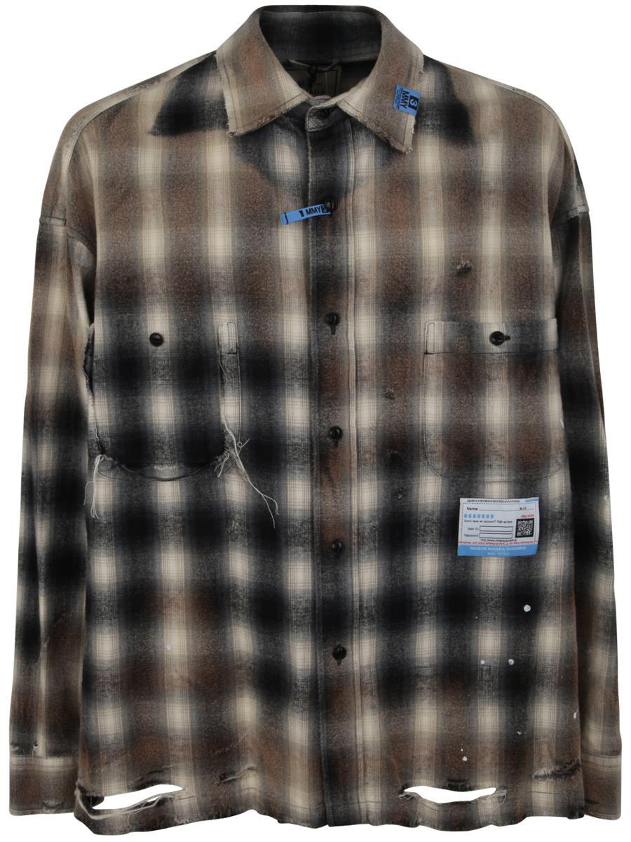 Tシャツ・カットソー MIHARAYASUHIRO FW24 Padded check overshirt (A13SH084 BLUE) Maison MIHARA YASUHIRO Blue padded shirt with Check pattern