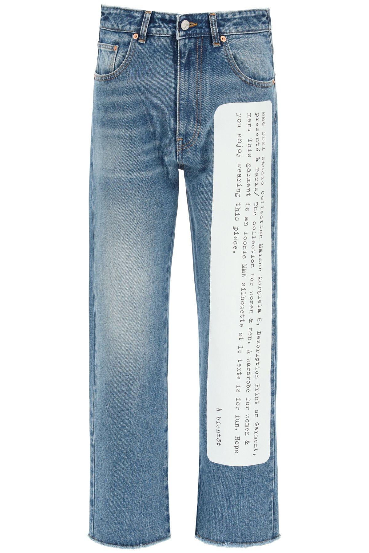 MM6 by Maison Martin Margiela Archive Print Denim Jeans in Blue | Lyst