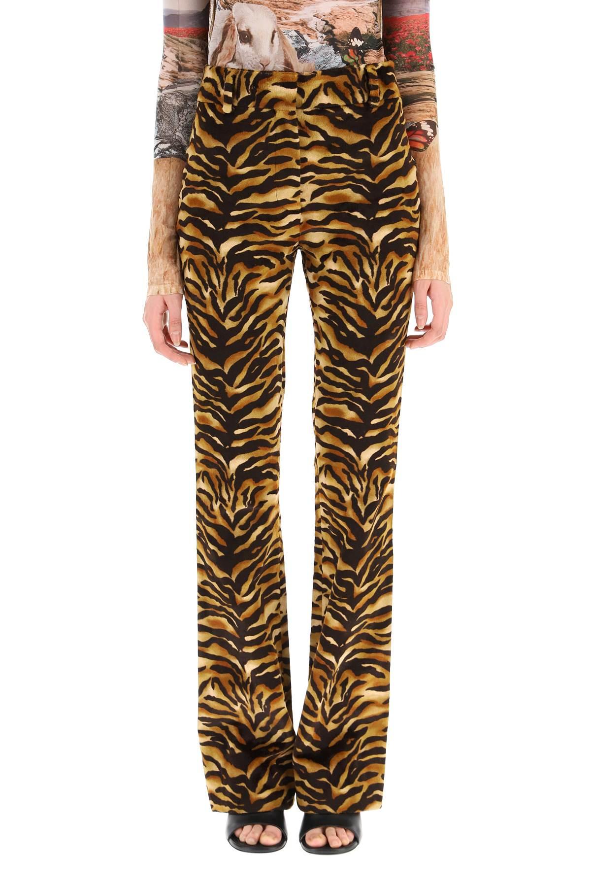 Acne Studios Tiger Print Velvet Trousers | Lyst