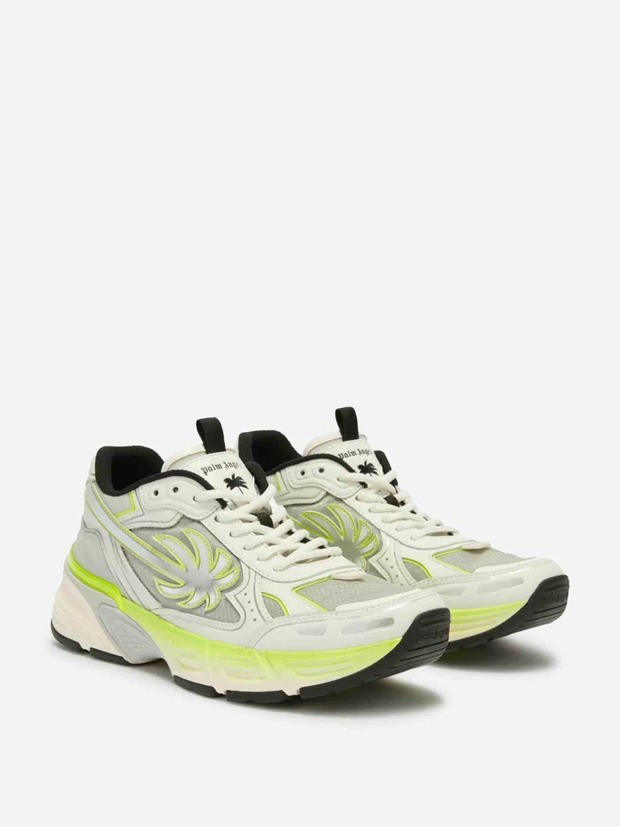 【関税＆送料込み】Palm Angels Fluorescent Sneakers Pa4 PA 4 FLUO SNEAKERS in YELLOW FLUO - SILVER for Men | Palm
