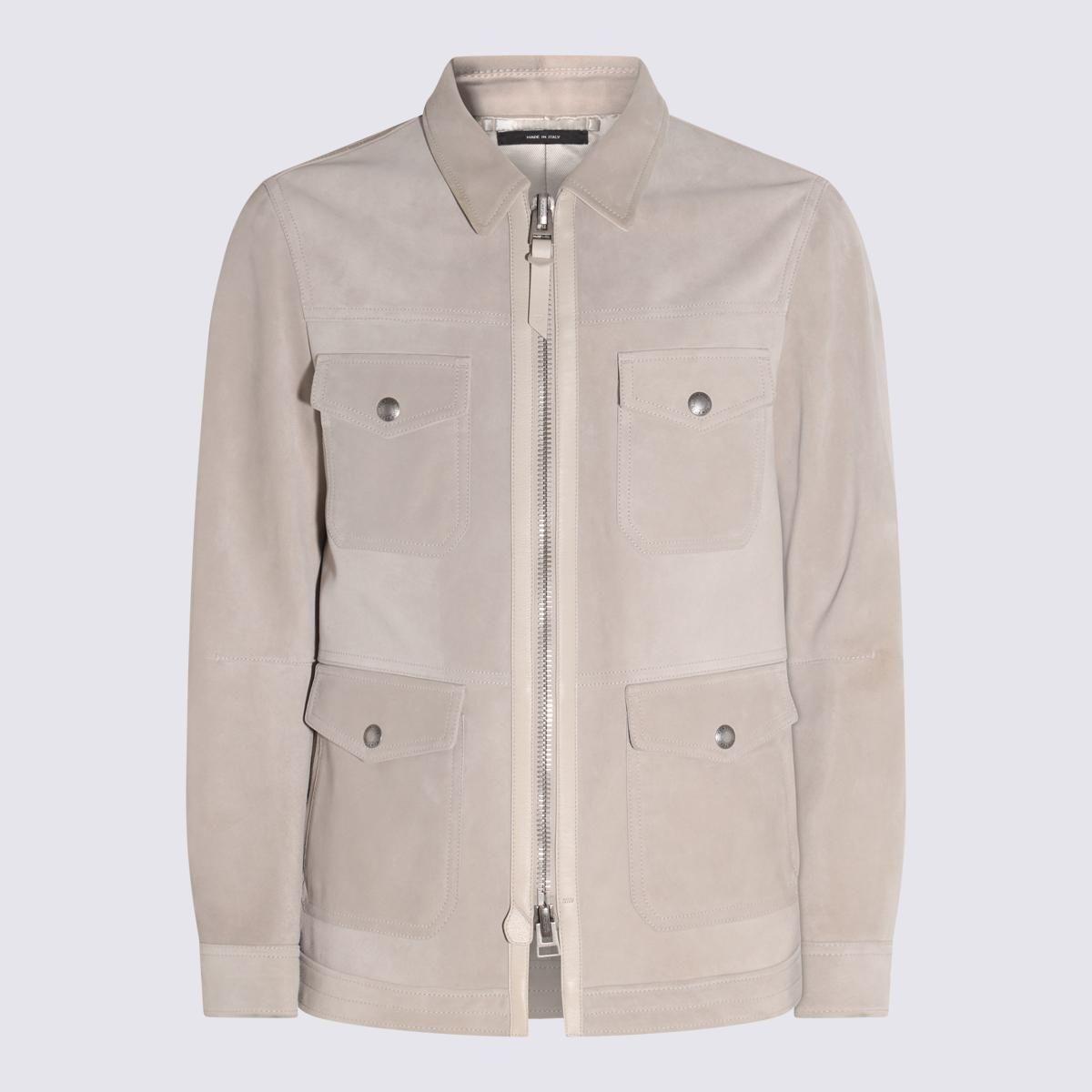Tom Ford Ivory Leather Jacket in Natural for Men | Lyst
