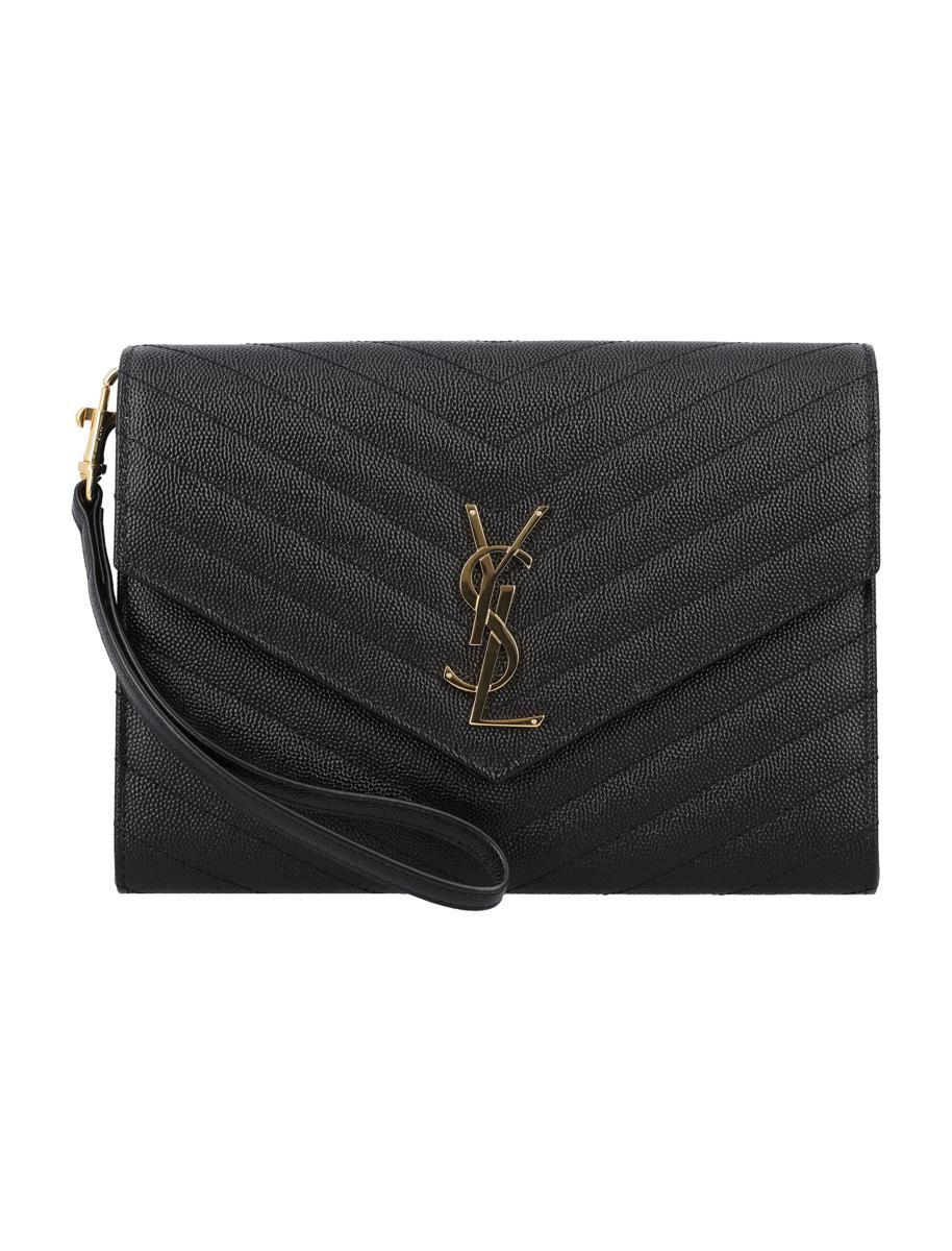 Saint Laurent Ysl New Pouch Mono in Black | Lyst