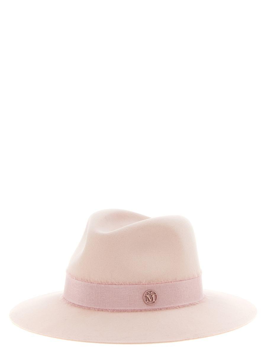MAISON MICHEL ハット グレイッシュピンク Maison Michel Pink Logo Hat Size L – Lux Second Chance