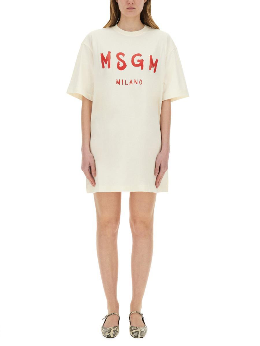ワンピース Msgm Short Dress With Logo MSGM Short Dress With Logo | italist