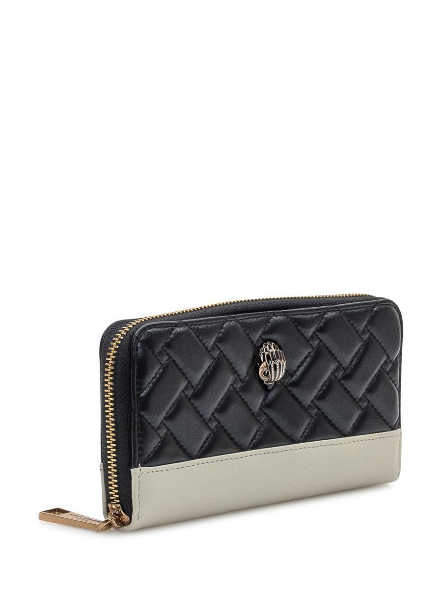 Kurt Geiger Kurt Geiger Zip Wallet Quilted Bicolor in Black Lyst UK
