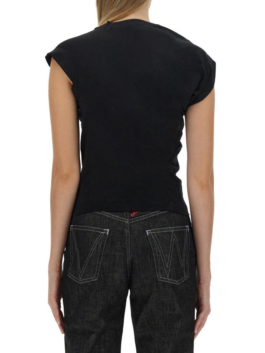 Vivienne Westwood Hebo Asymmetric Cotton T-Shirt in Black | Lyst