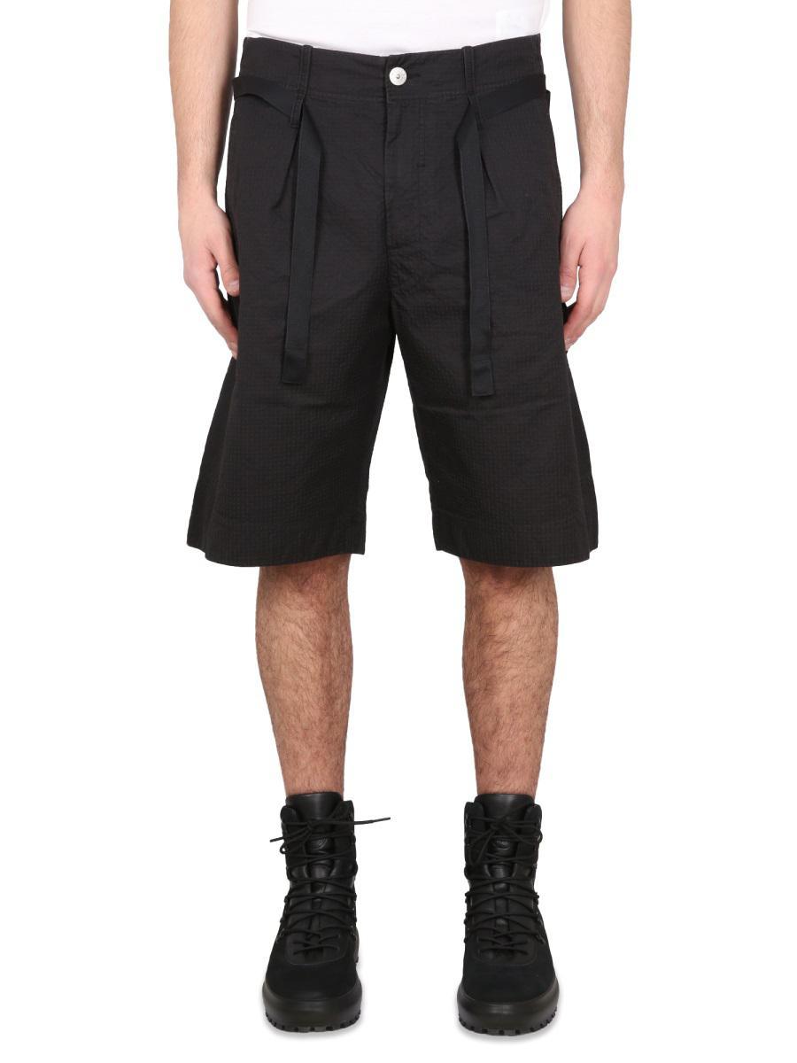 Stone Island Shadow Project Belted Bermuda Shorts in Black for Men | Lyst