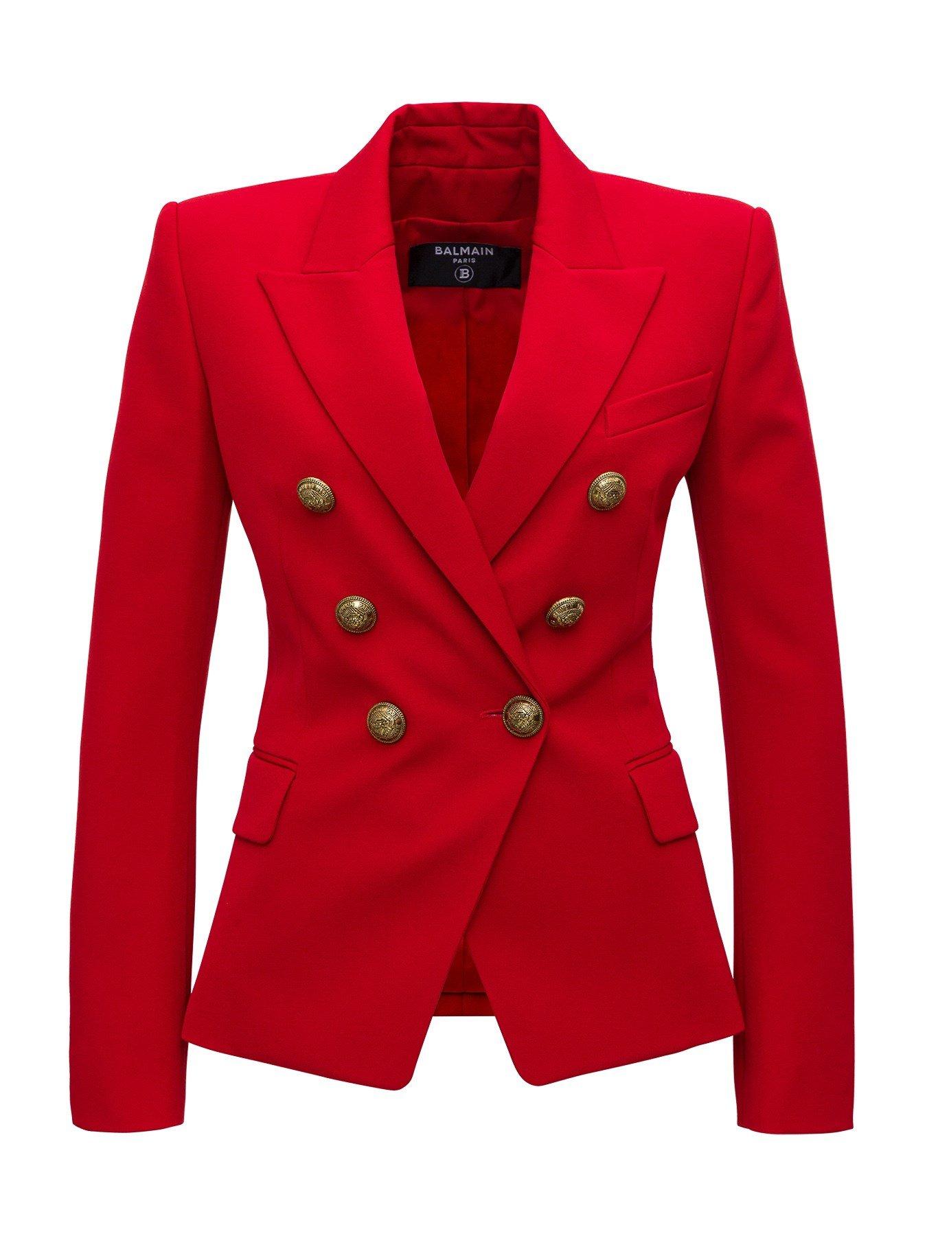 Balmain Embellished Blazer in Brick Red (Red) - Lyst