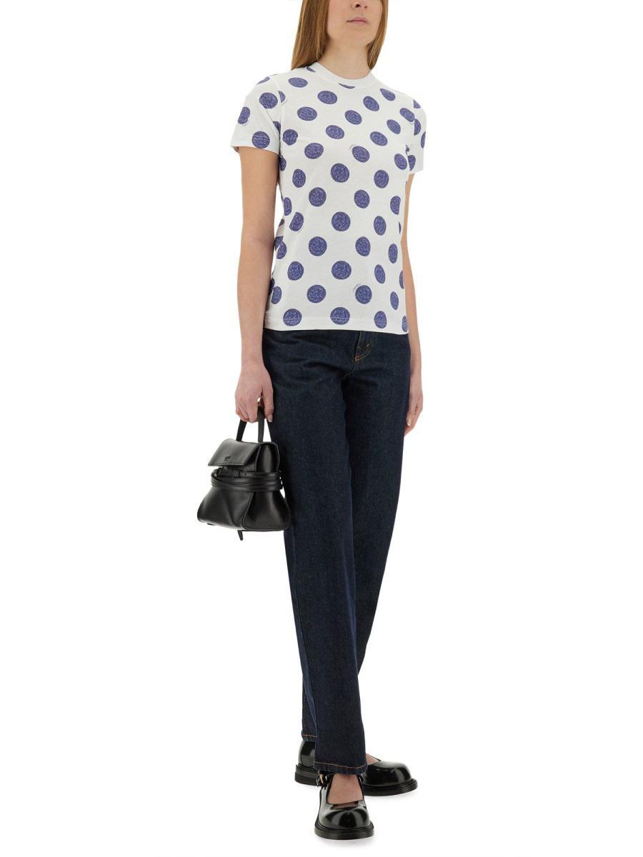 【関税&送料込】Moschino Ballpoint Pen Polka Dots T-Shirt Moschino Ballpoint Pen Polka Dots